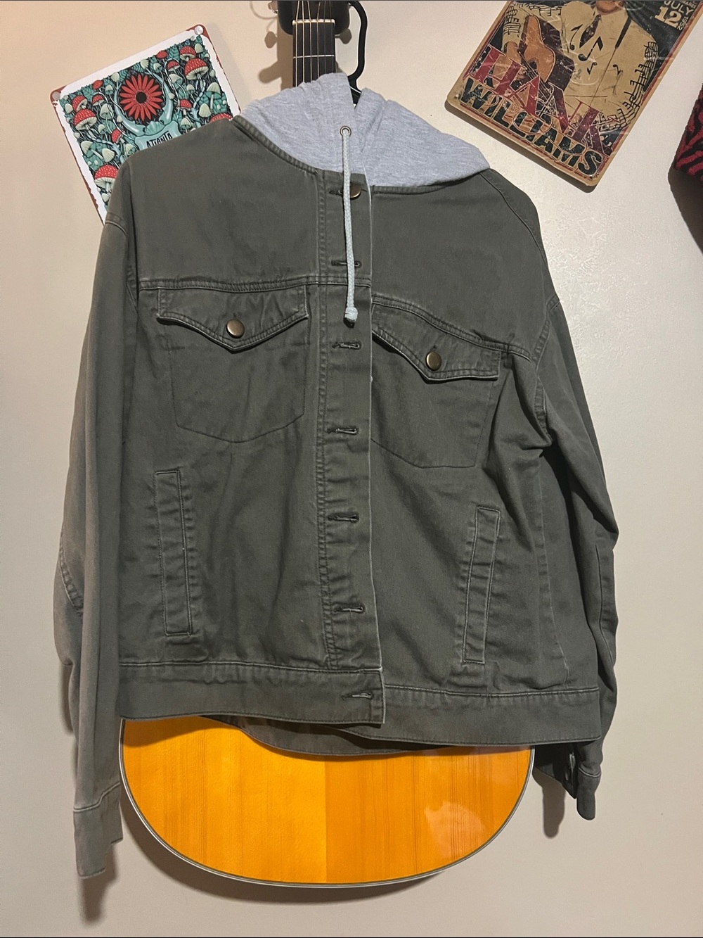 Forever 21 Olive Green Hooded Jacket